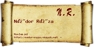 Nádor Róza névjegykártya